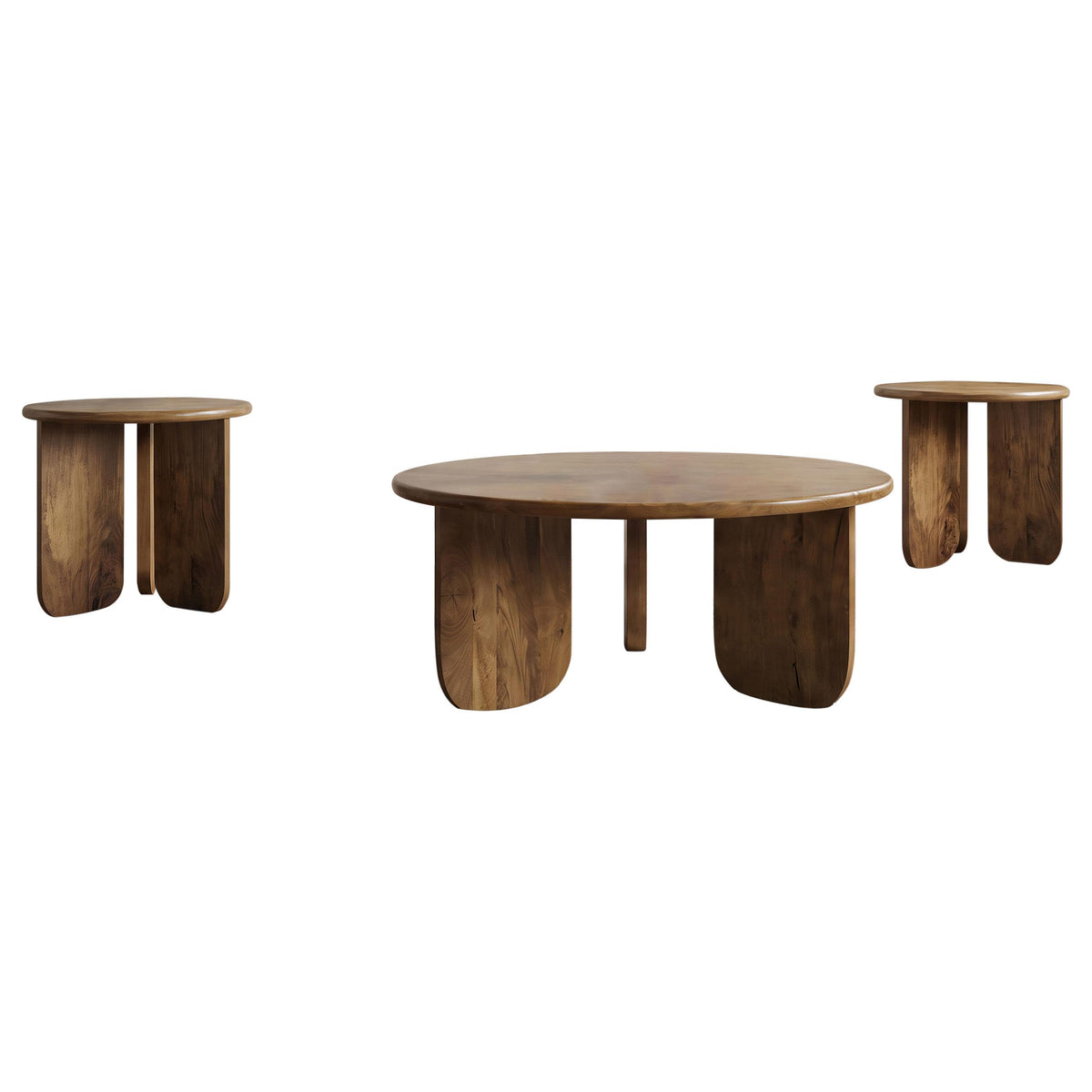 Dale Honey Mango 3-Piece Round Mango Wood Coffee and End Table Set from Coaster - Luna Furniture