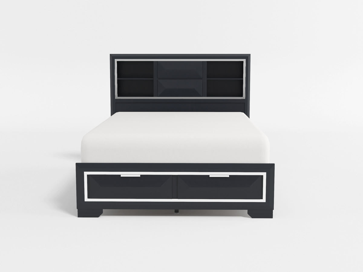 Lana White Queen Bed with LED Lighting from Homelegance - Luna Furniture