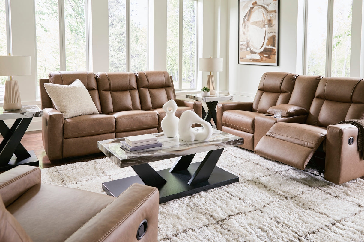 Mackmenville Caramel Reclining Living Room Set from Ashley Furniture - Luna Furniture