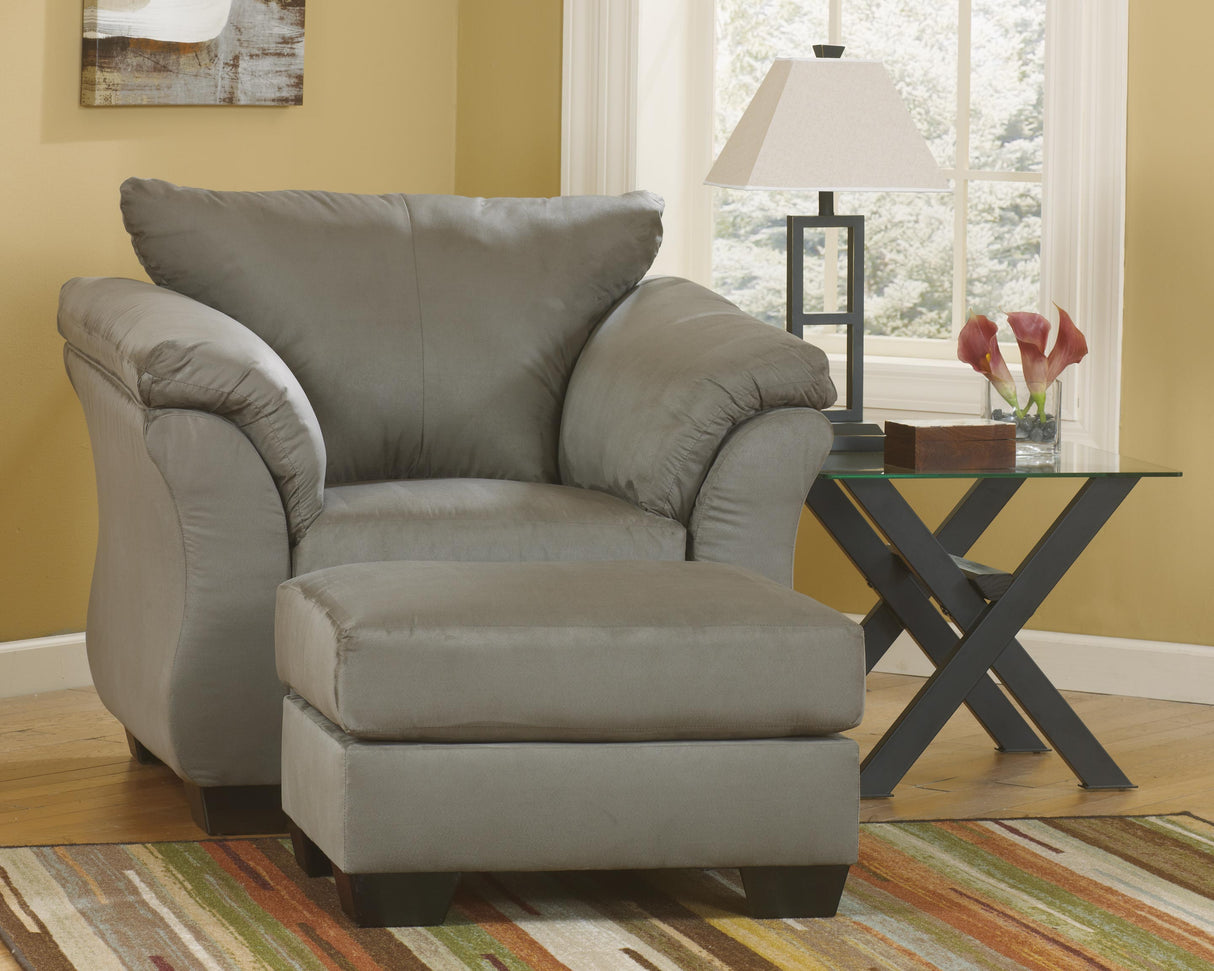 Darcy Cobblestone Chair and Ottoman from Ashley - Luna Furniture