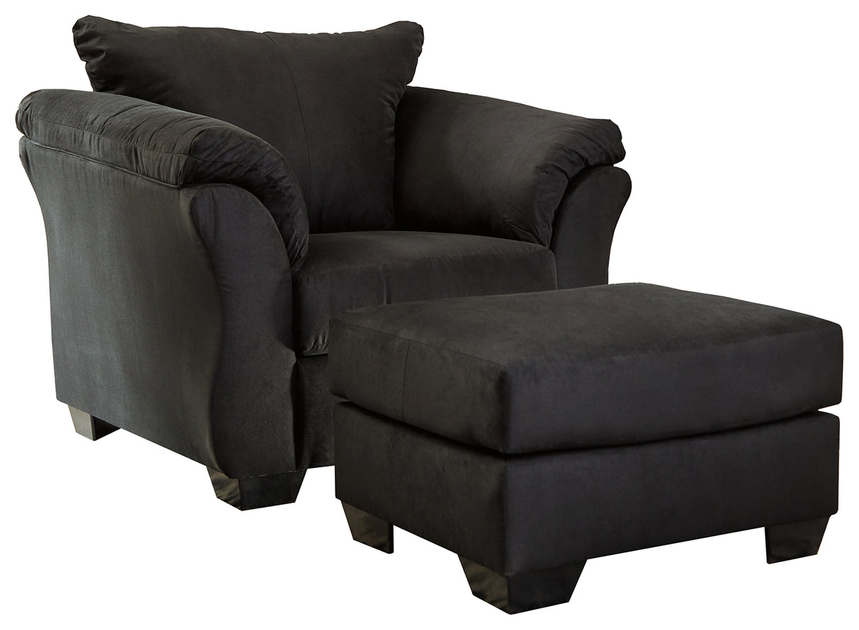 Darcy Black Chair and Ottoman from Ashley - Luna Furniture