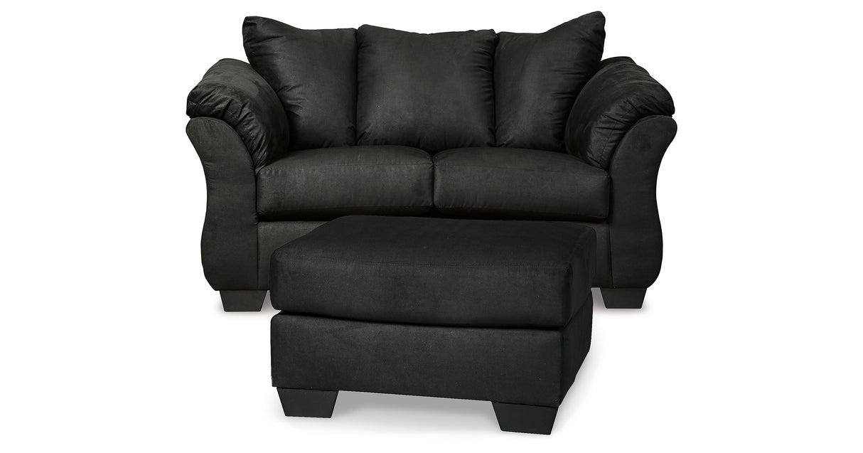Darcy Black Loveseat and Ottoman from Ashley Furniture - Luna Furniture