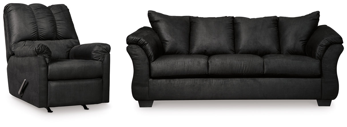 Darcy Black Sofa and Recliner from Ashley - Luna Furniture