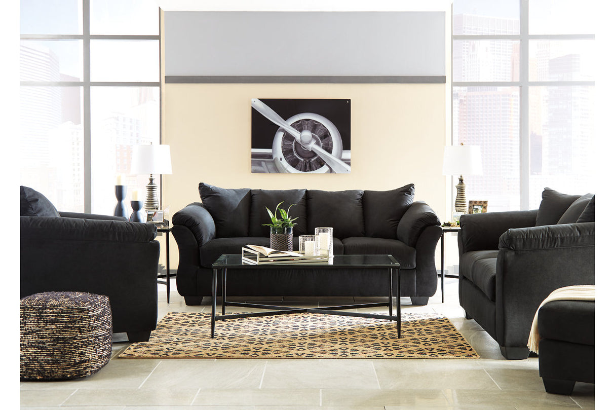 Darcy Black Sofa, Loveseat, Chair and Ottoman from Ashley - Luna Furniture