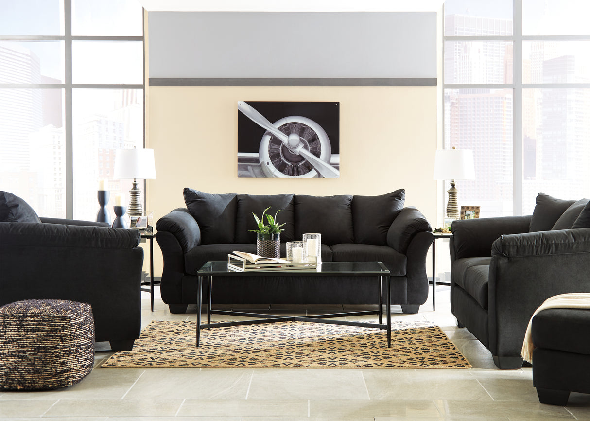 Darcy Black Sofa, Loveseat, Chair and Ottoman from Ashley - Luna Furniture