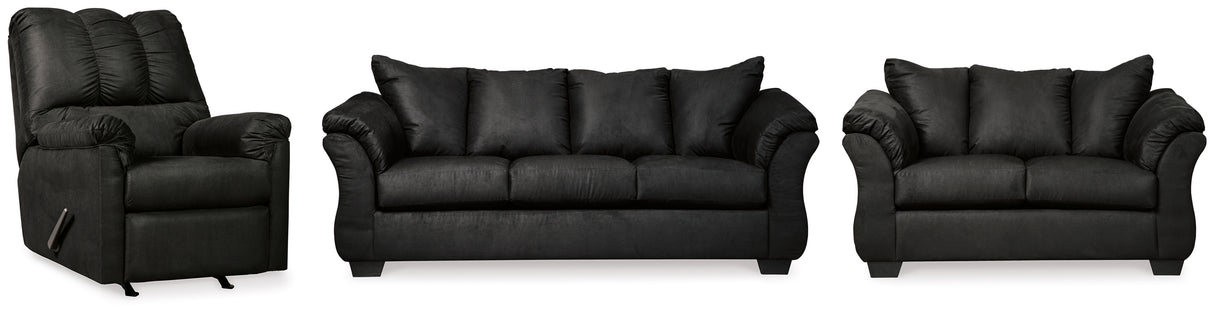 Darcy Black Sofa, Loveseat and Recliner from Ashley - Luna Furniture