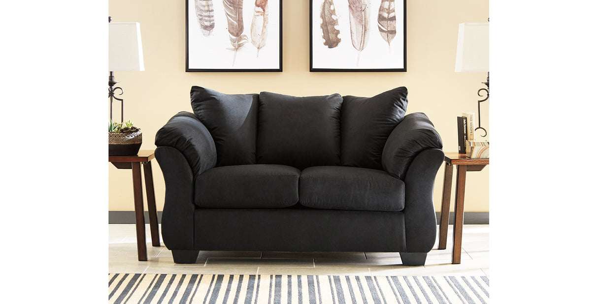 Darcy Black Loveseat and Ottoman from Ashley Furniture - Luna Furniture