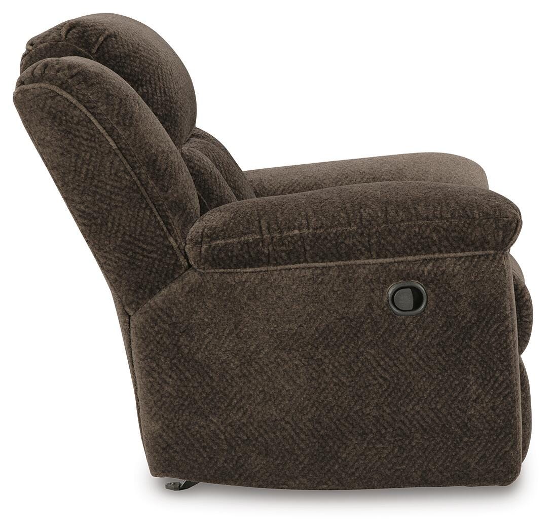 Frohn Chocolate Reclining Sofa and 2 Recliners from Ashley - Luna Furniture