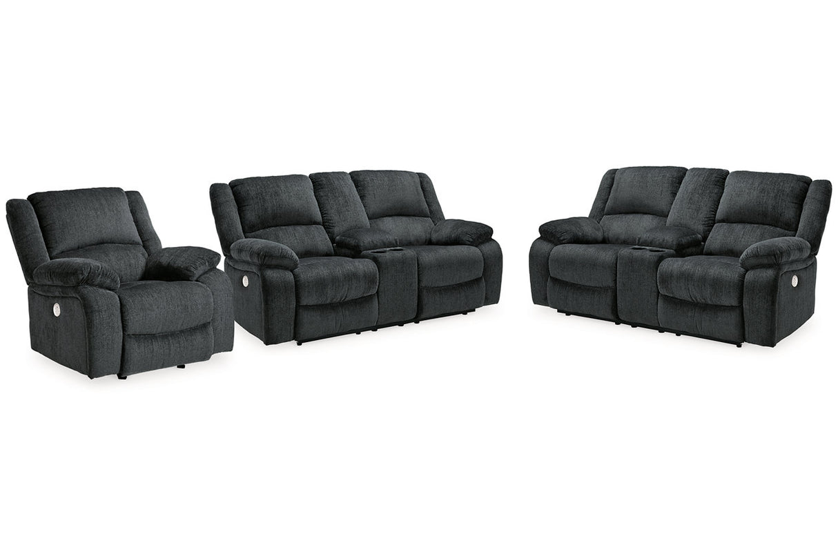 Draycoll 2 Power Reclining Loveseats and Recliner from Ashley - Luna Furniture