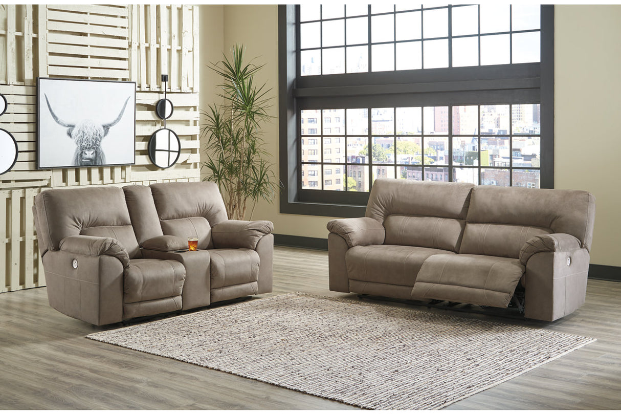 Cavalcade Slate Power Reclining Sofa and Loveseat from Ashley - Luna Furniture