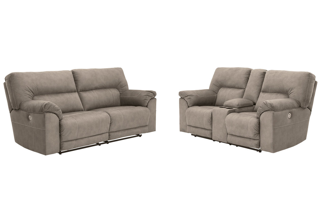 Cavalcade Slate Power Reclining Sofa and Loveseat from Ashley - Luna Furniture