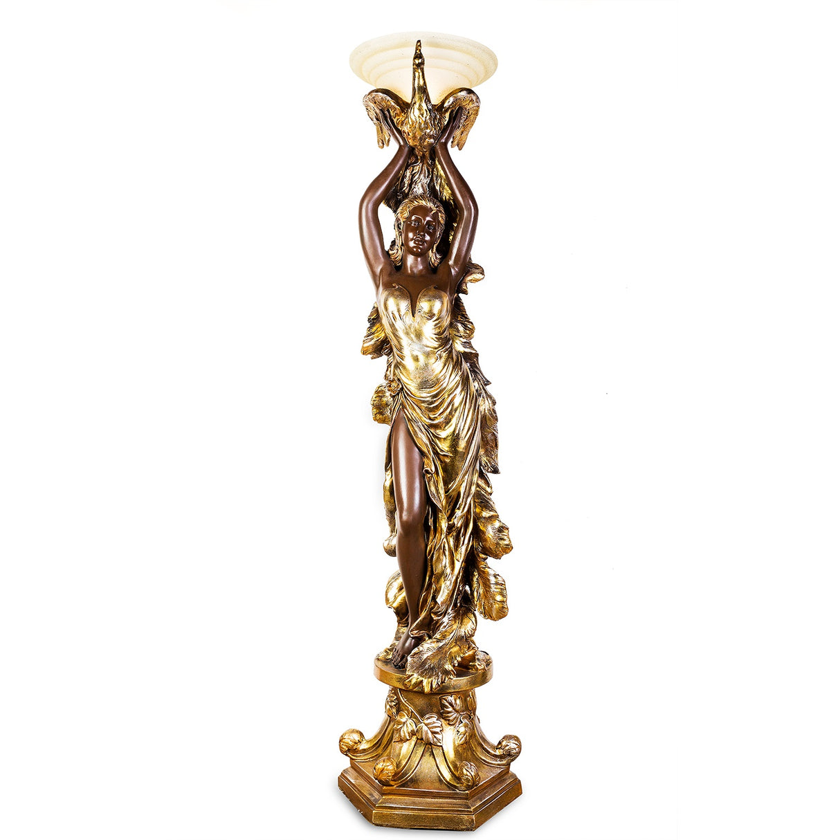 HD-7932 Antique Bronze/Metallic Gold Floor Lamp from Homey Design - Luna Furniture