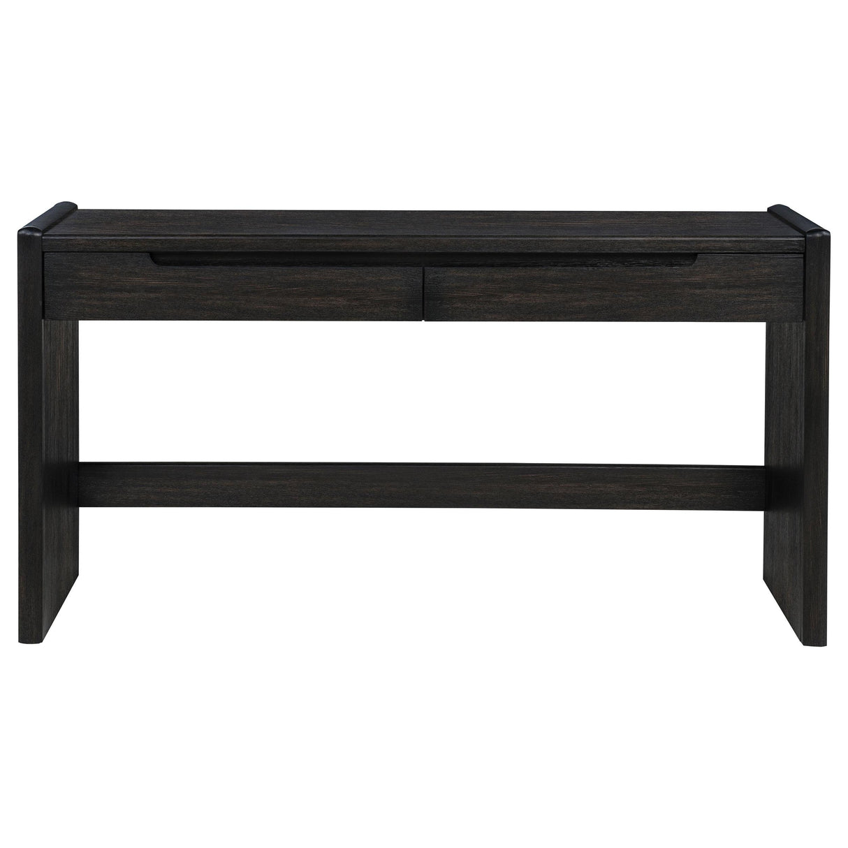 Leandro Burnished Black 2-drawer Home Office Writing Desk from Coaster - Luna Furniture