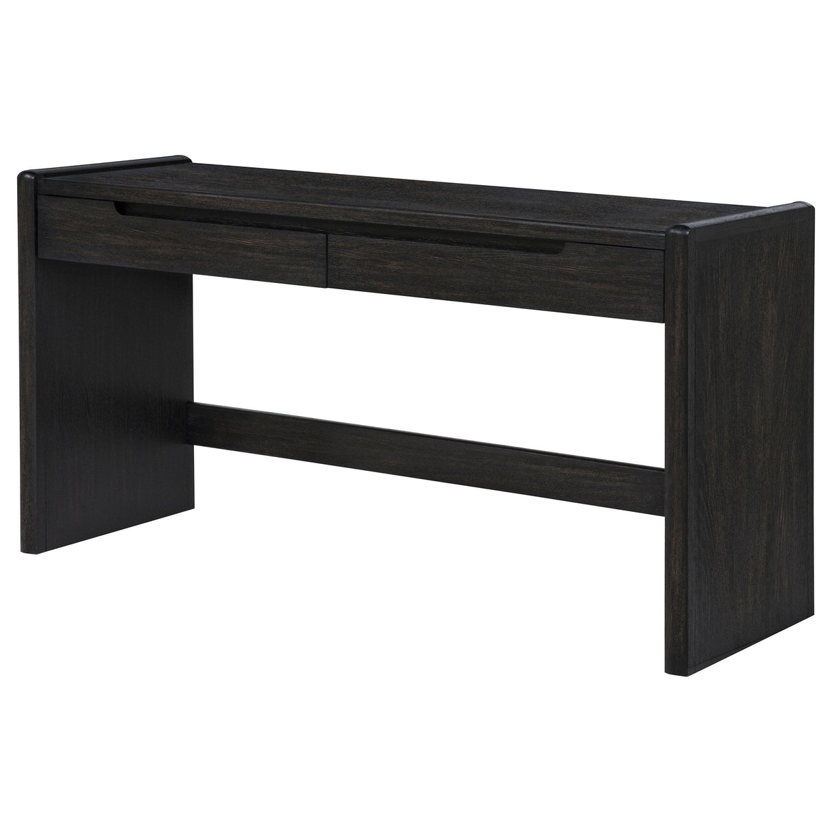 Leandro Burnished Black 2-drawer Home Office Writing Desk from Coaster - Luna Furniture
