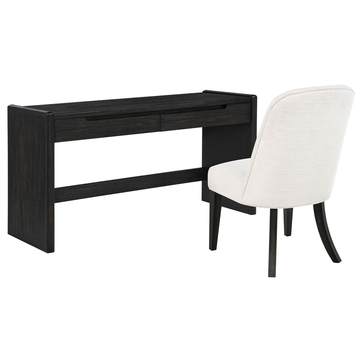 Leandro Burnished Black 2-drawer Home Office Writing Desk from Coaster - Luna Furniture