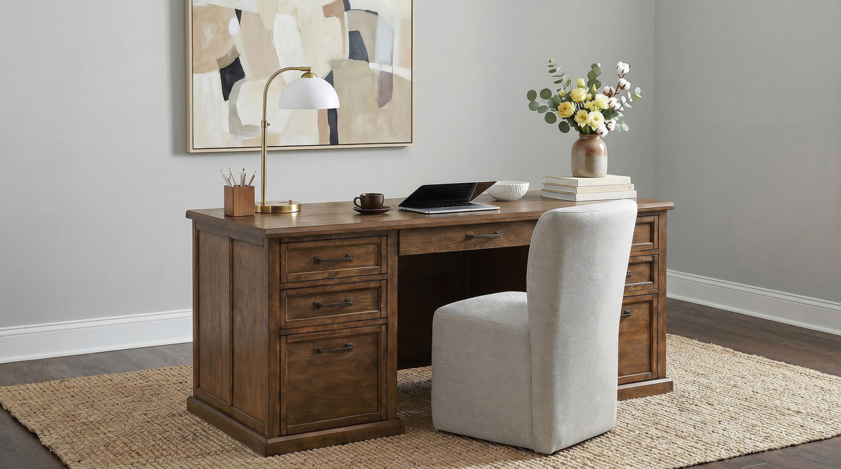 Altidore Distressed Brown 68-inch 7-drawer Executive Home Office Desk from Coaster - Luna Furniture