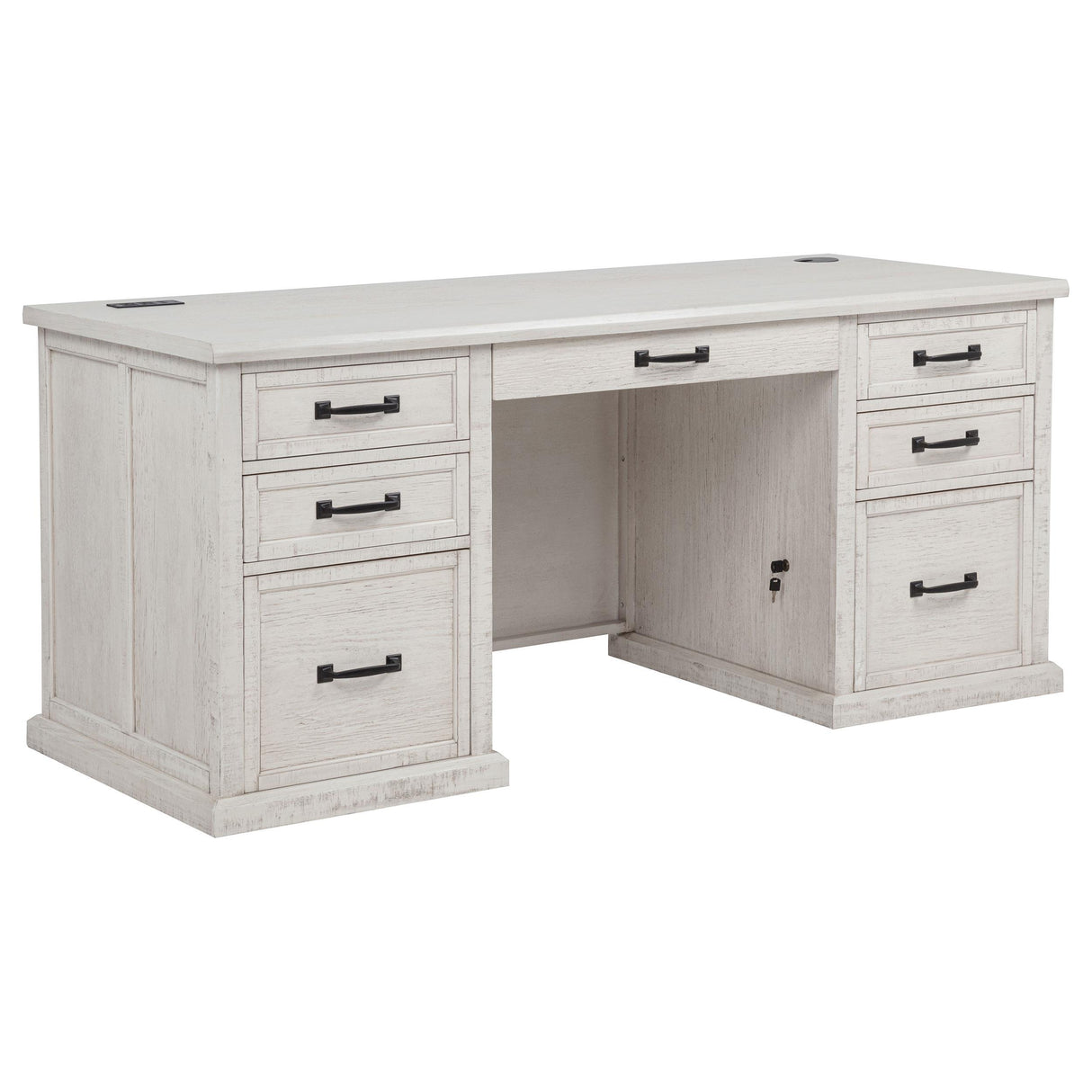 Altidore Distressed White 68-inch 7-drawer Executive Home Office Desk from Coaster - Luna Furniture