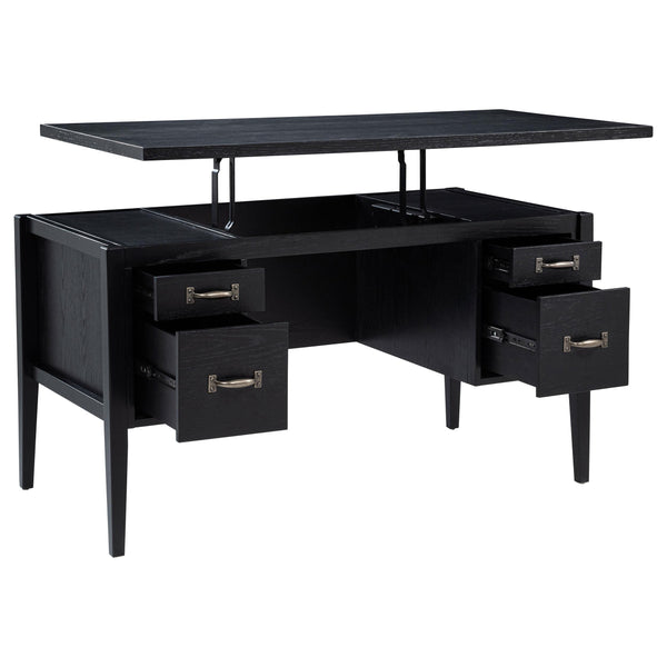 Graham Black 54-inch 4-drawer Double Pedestal Lift Top Computer Desk