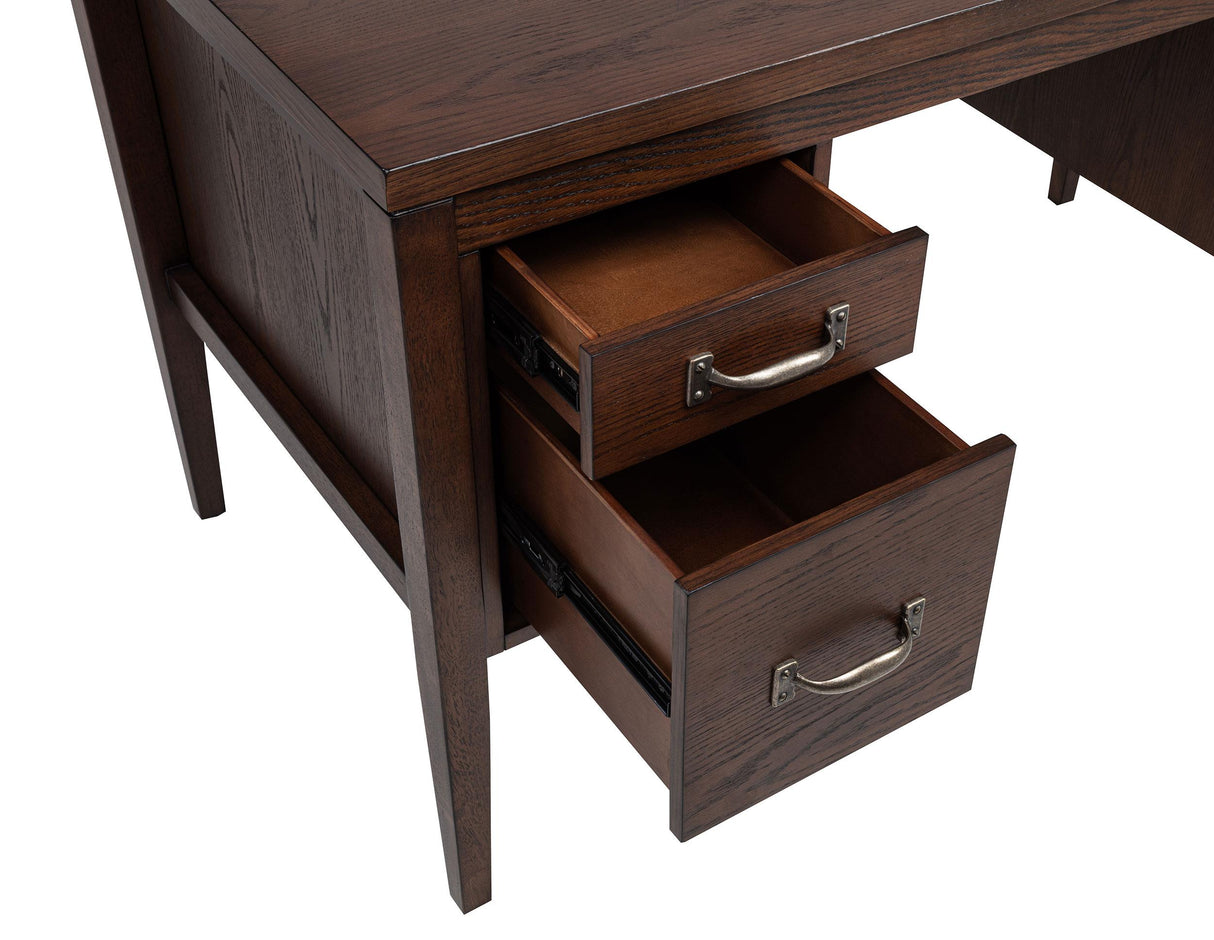 Graham Chocolate 54-inch 4-Drawer Double Pedestal Lift Top Computer Desk