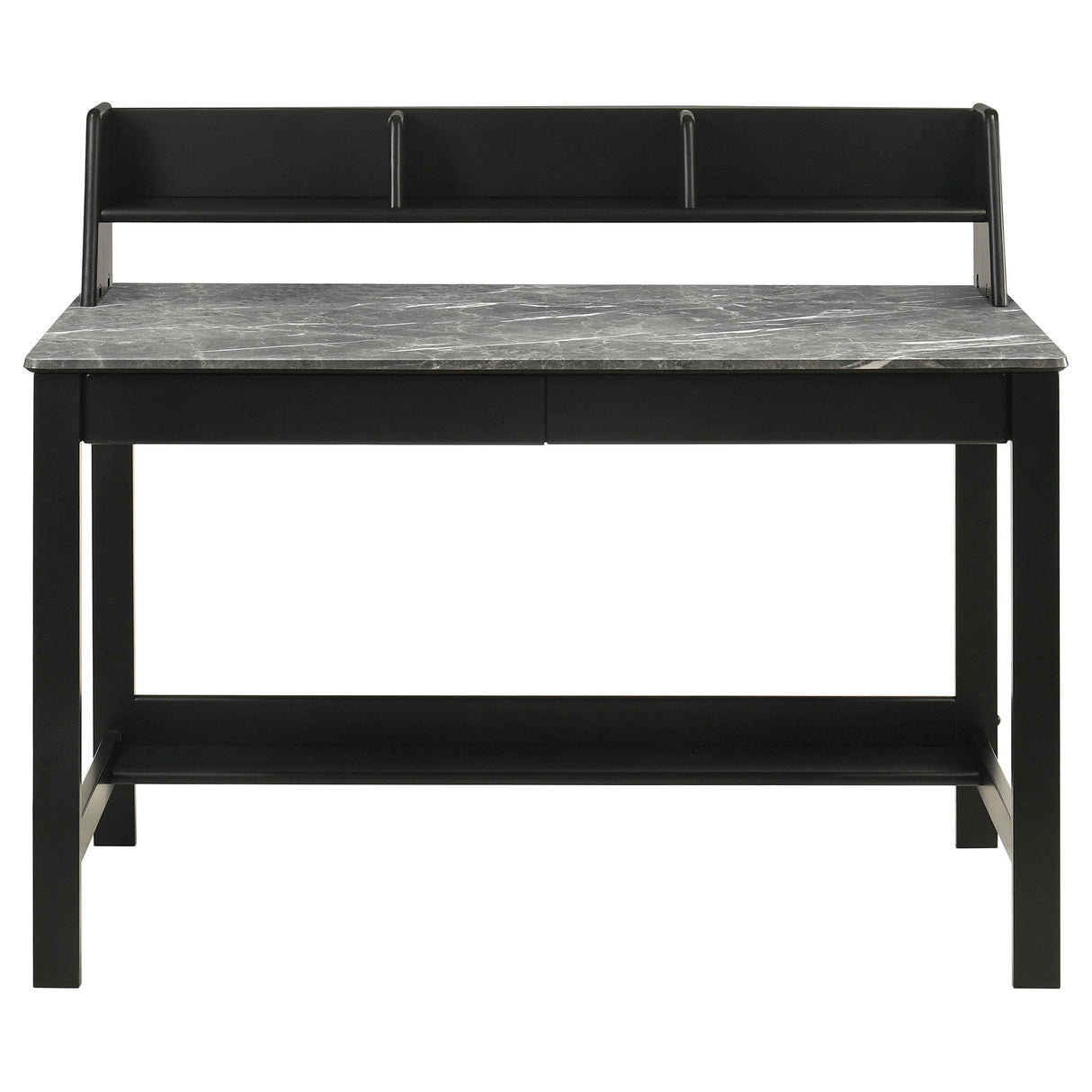 Besler Gray Stone and Black 47-inch Smart Top Writing Desk with Shelf from Coaster - Luna Furniture