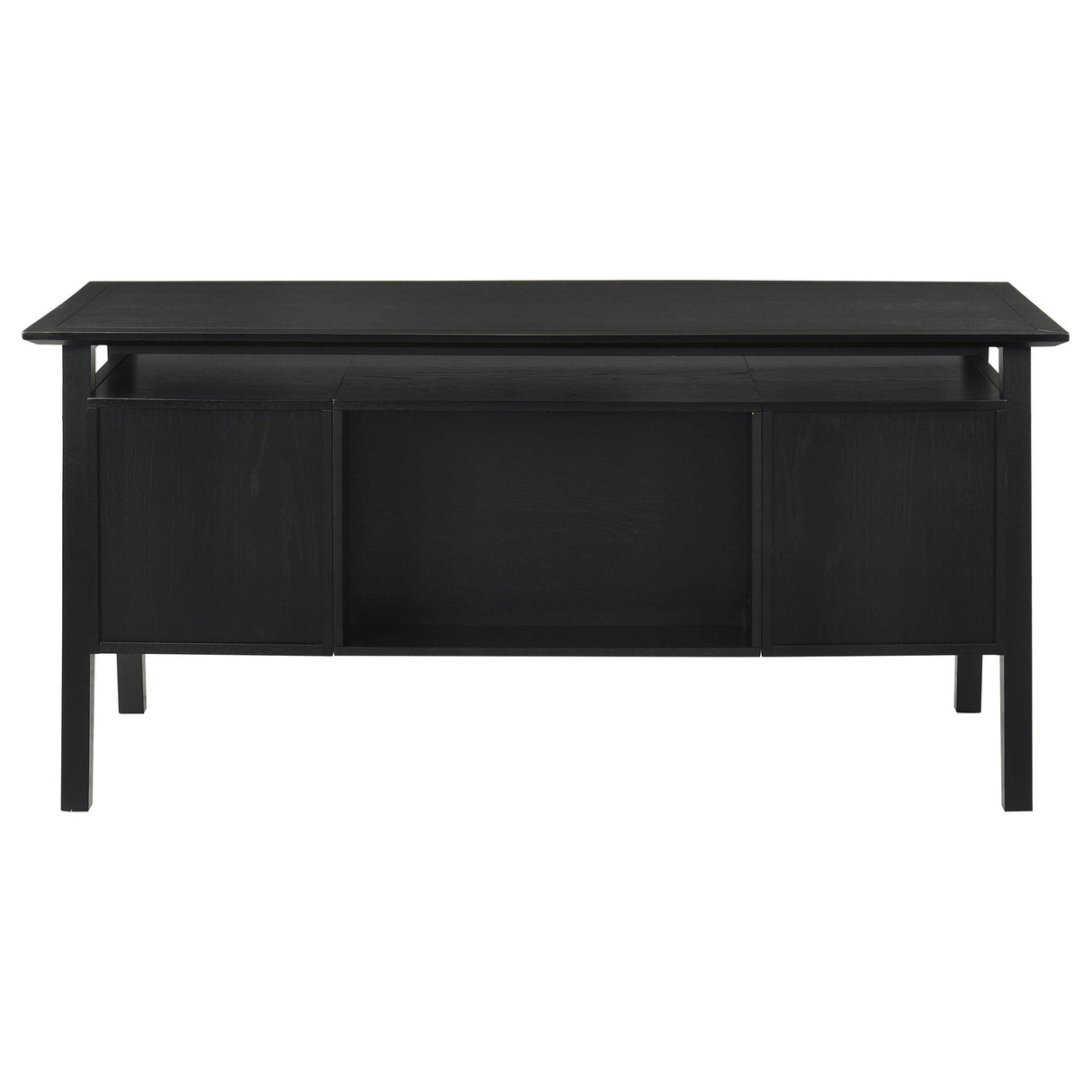 Goodson Black 64-inch 4-Drawer Double Pedestal Computer Desk from Coaster - Luna Furniture