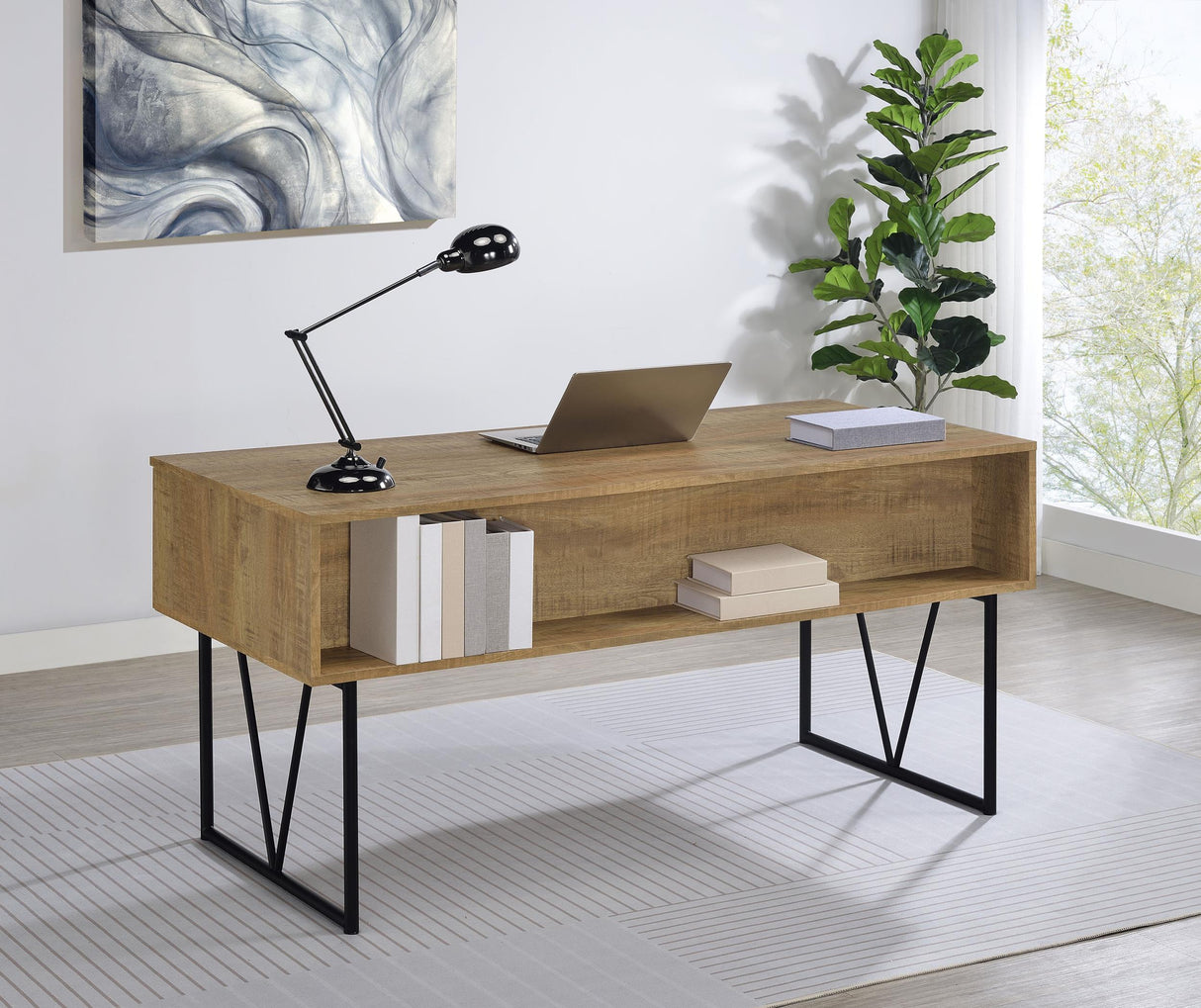 Analiese Mango 63-inch 4-drawer Writing Desk from Coaster - Luna Furniture