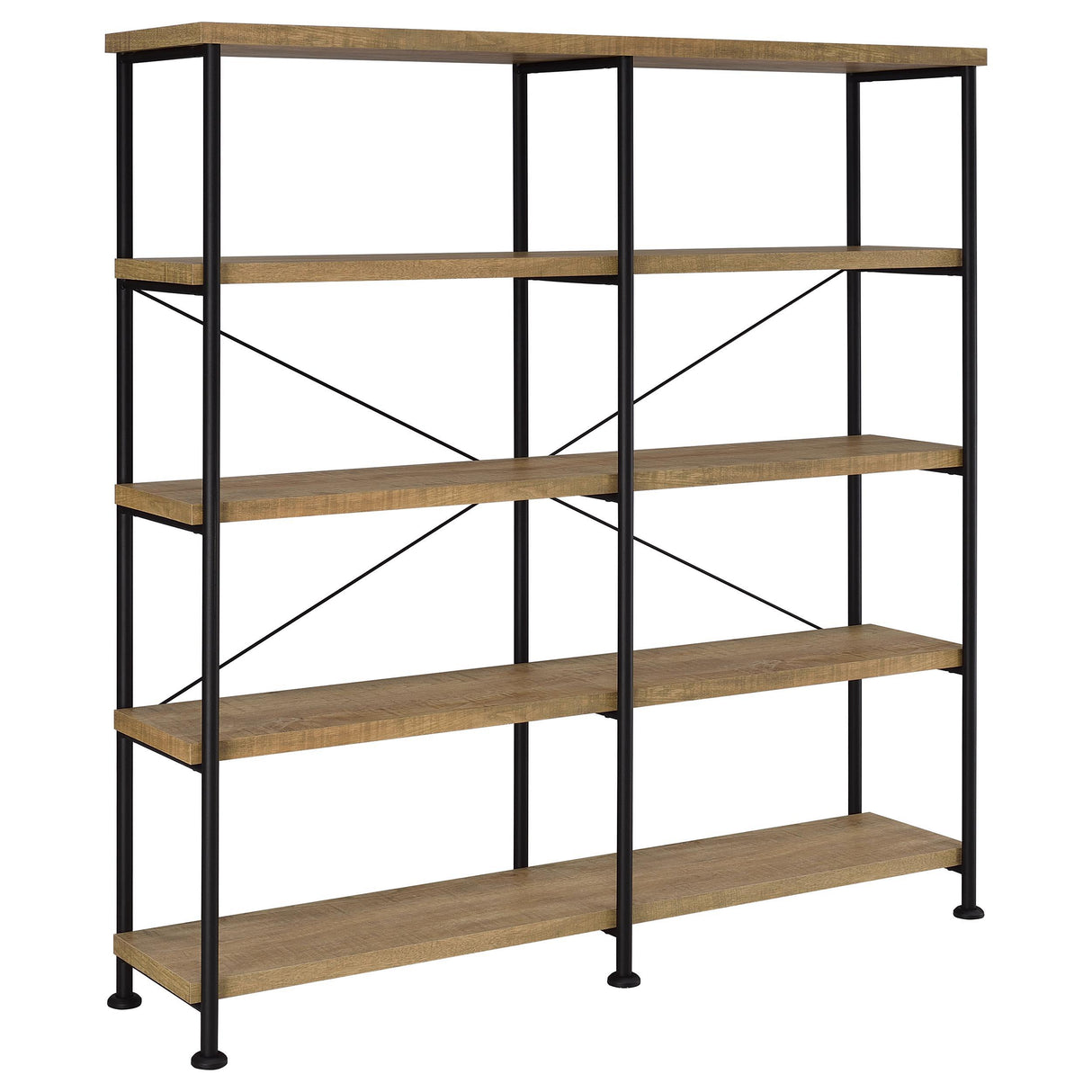 Analiese Mango 63-inch 4-shelf Double Bookshelf from Coaster - Luna Furniture