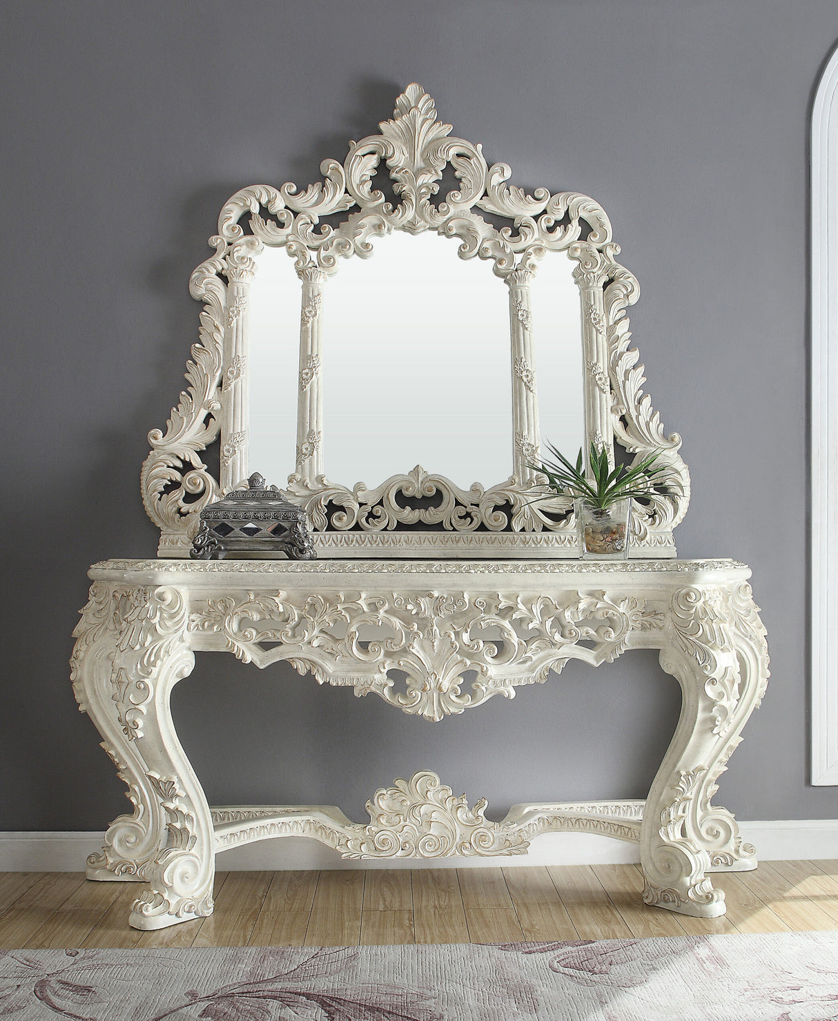 HD-8030 Plantation Cove White Console Table from Homey Design - Luna Furniture