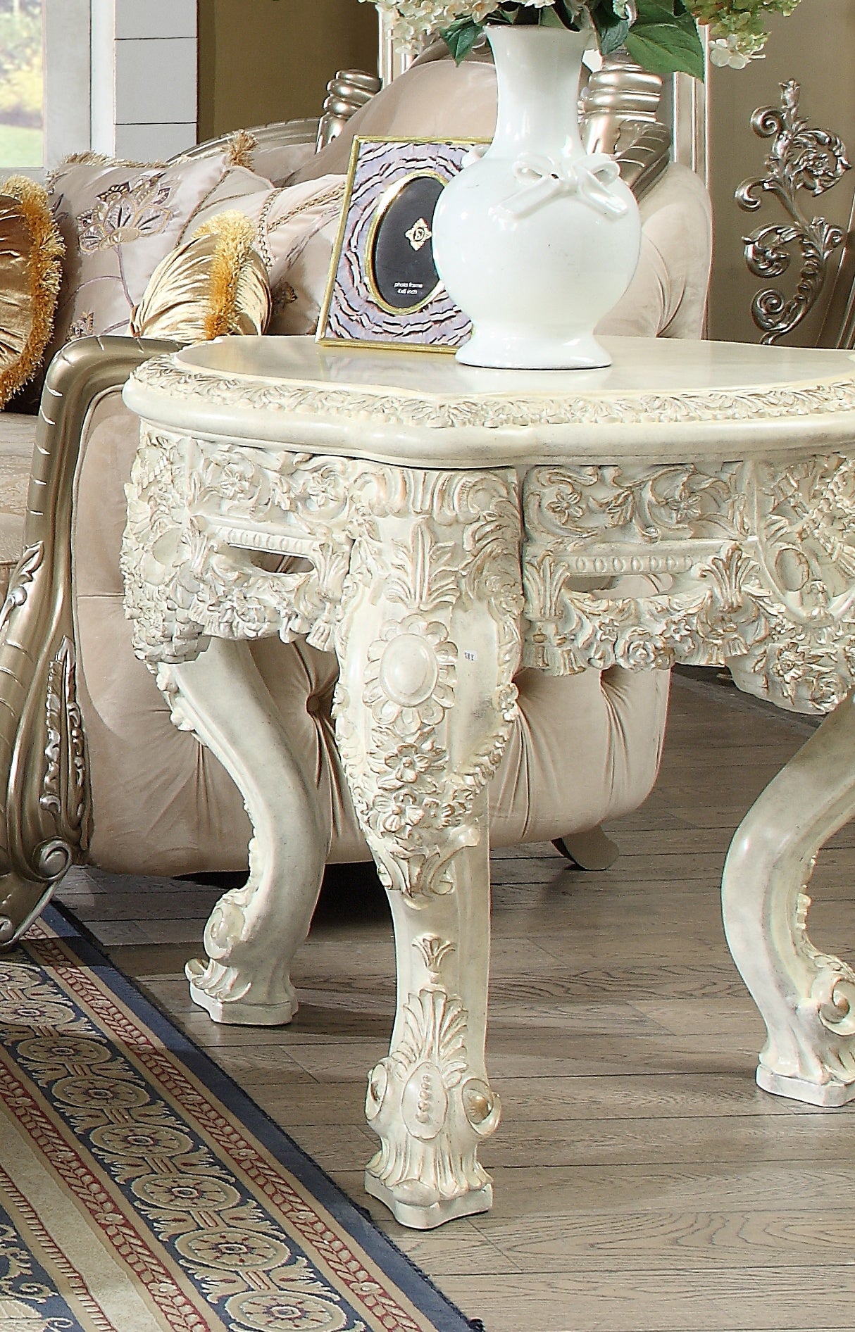 HD-8030 Plantation Cove White End Table from Homey Design - Luna Furniture