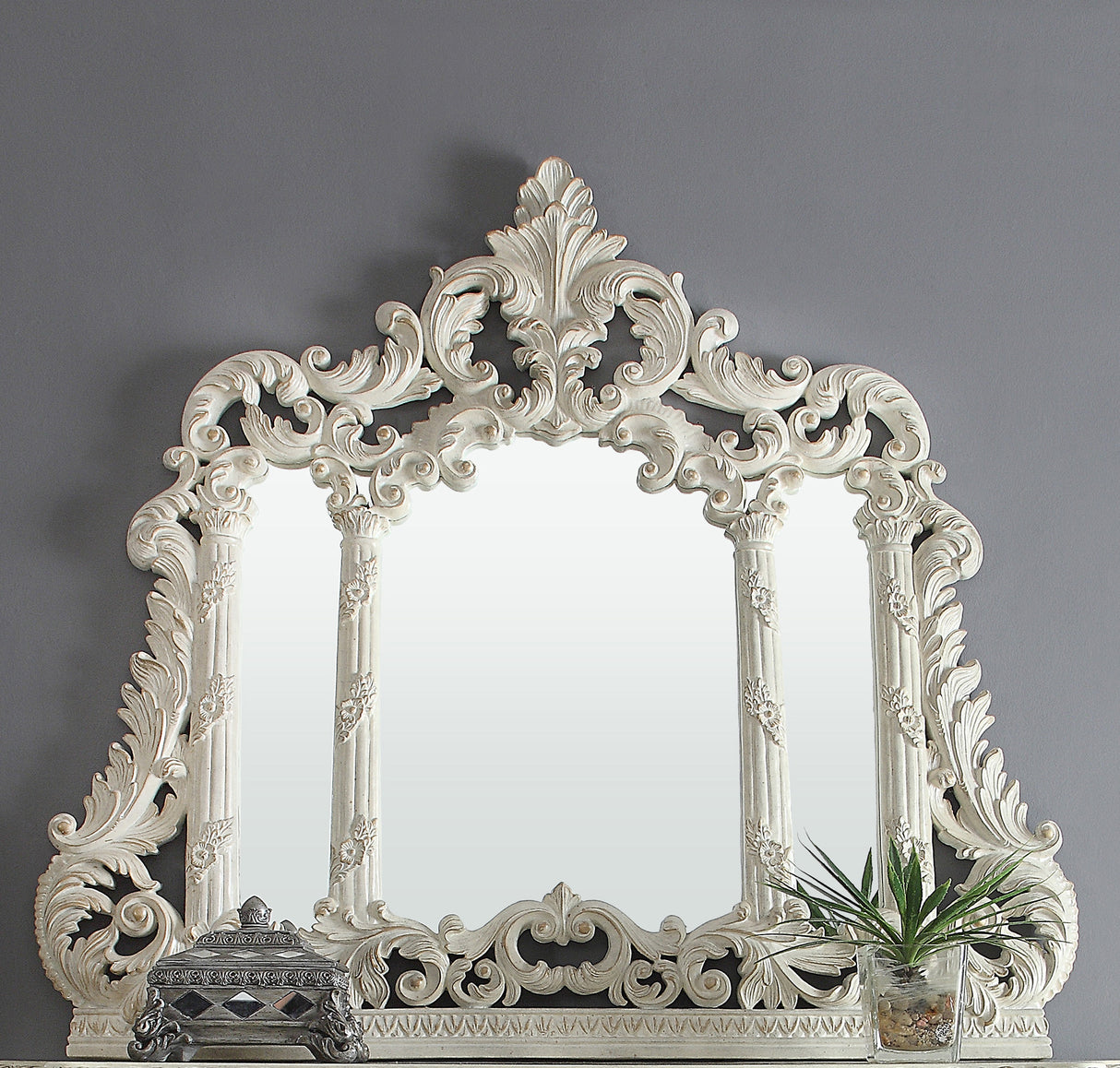 HD-8030 Plantation Cove White Mirror from Homey Design - Luna Furniture
