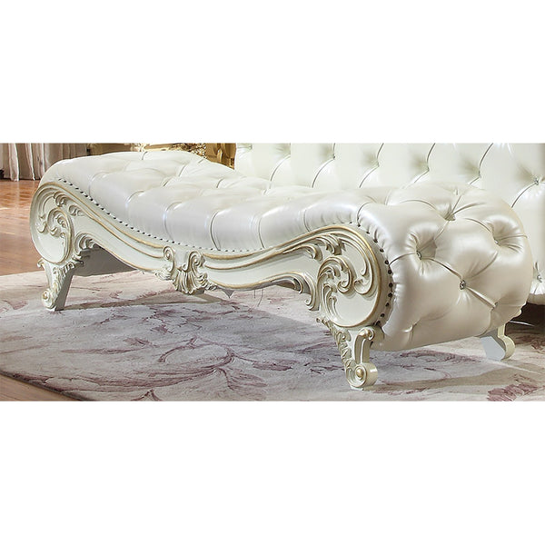 HD-8032 Ivory/Metallic Antique Gold Bench