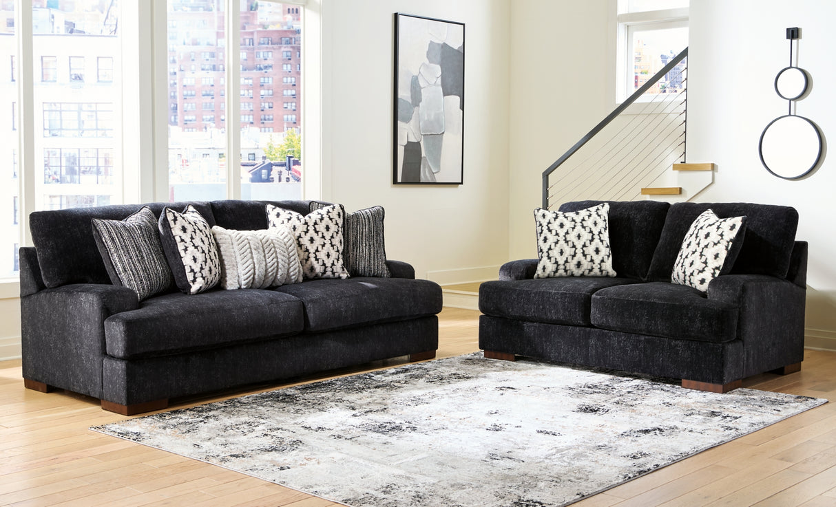 Whitmore Manor Black Pearl Living Room Set from Ashley - Luna Furniture