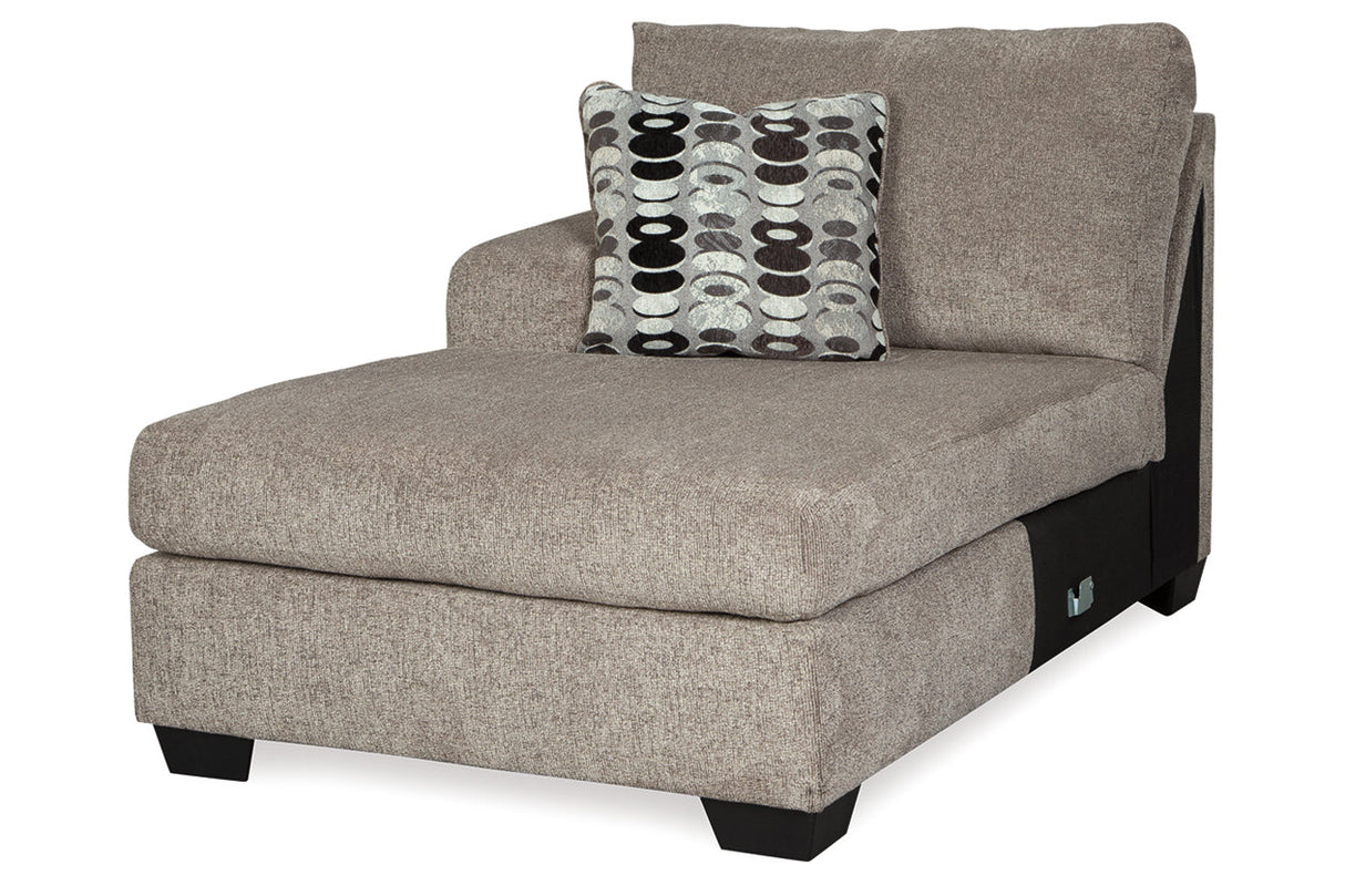 Ballinasloe Platinum 3-Piece Sectional with Ottoman from Ashley - Luna Furniture