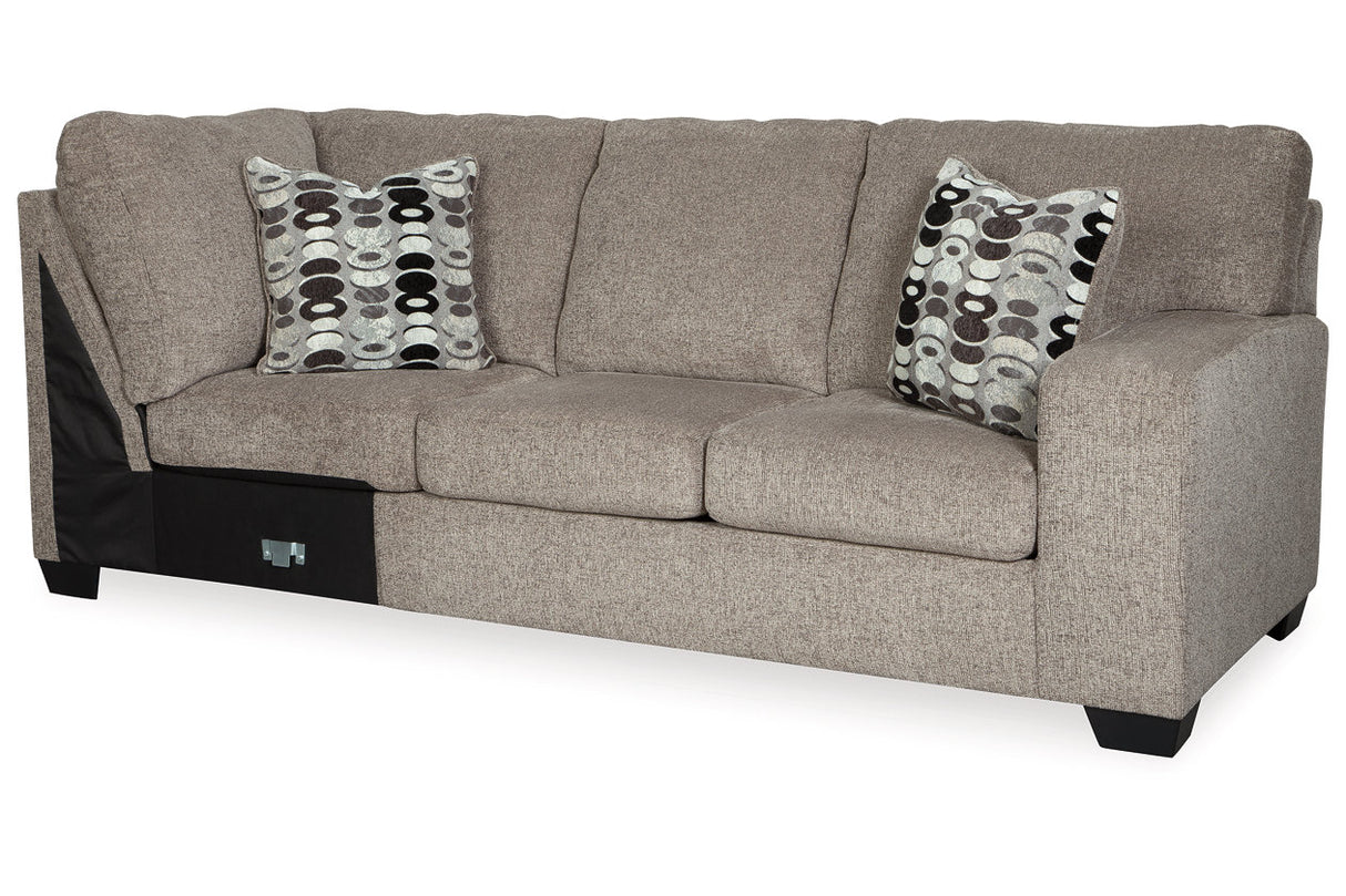 Ballinasloe Platinum 3-Piece Sectional with Ottoman from Ashley - Luna Furniture