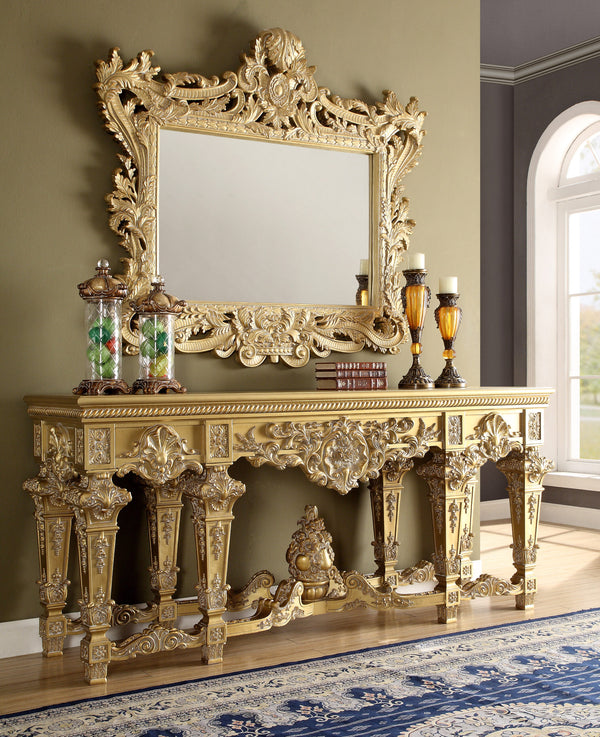 HD-8086 Metallic Bright Gold Console Table