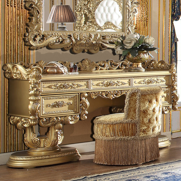 HD-8086 Metallic Gold Vanity Dresser