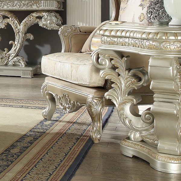 HD-8088 Metallic Silver/Gold Highlights End Table