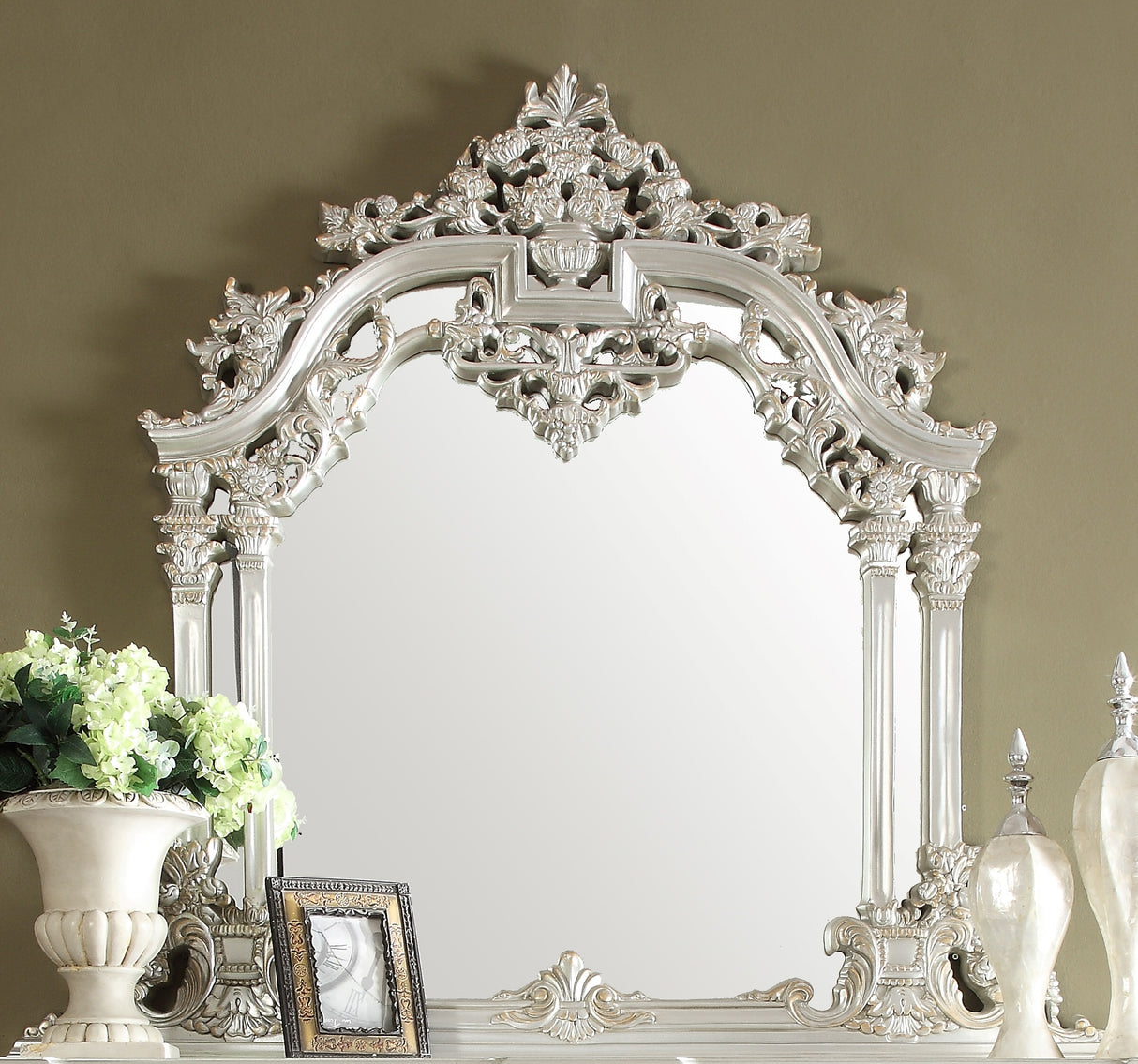 HD-8088 Metallic Silver/Gold Highlights Mirror from Homey Design - Luna Furniture