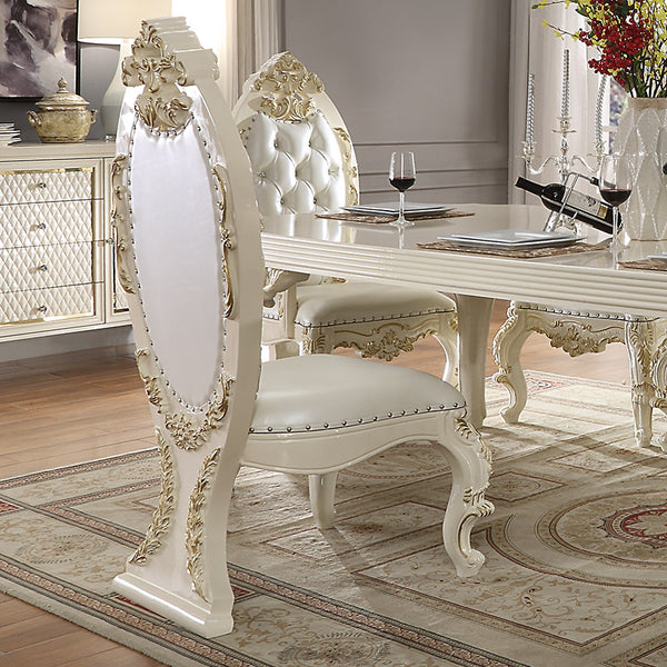 HD-8091 White Gloss/Gold Brush Highlights Side Chair