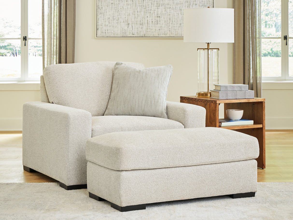Conlee-Pike Linen Oversized Chair and Ottoman from Ashley Furniture - Luna Furniture