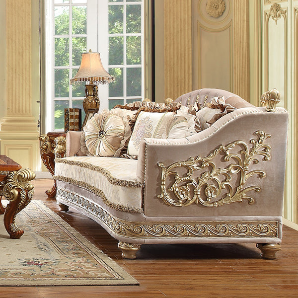 HD-814 Metallic Bright Gold Loveseat