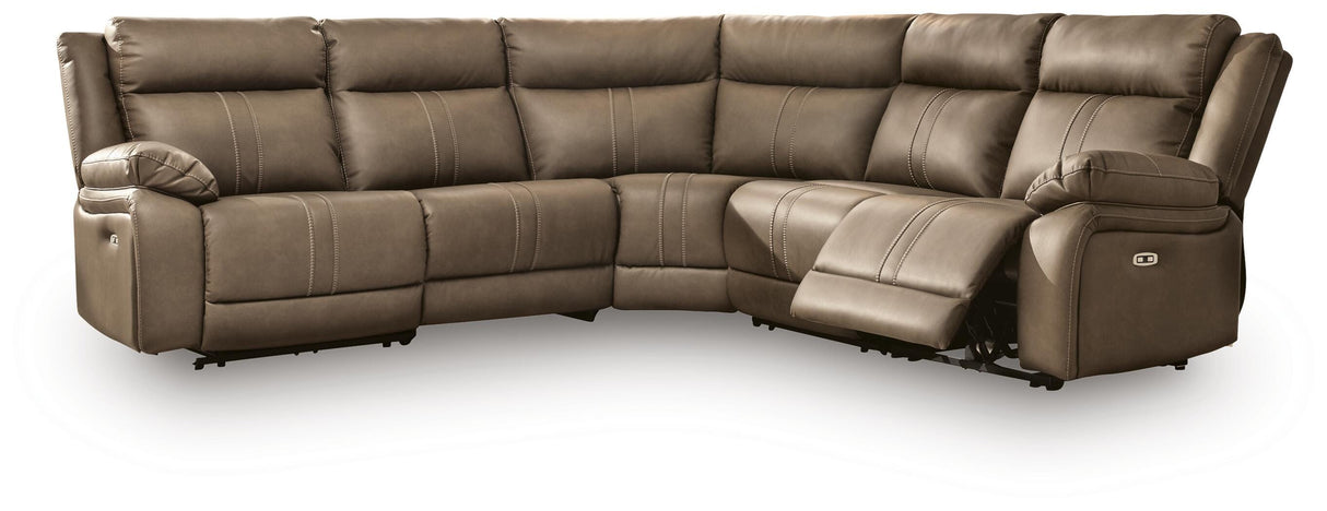 Max-Momentum Biscotti 5-Piece Power Reclining Sectional from Ashley Furniture - Luna Furniture