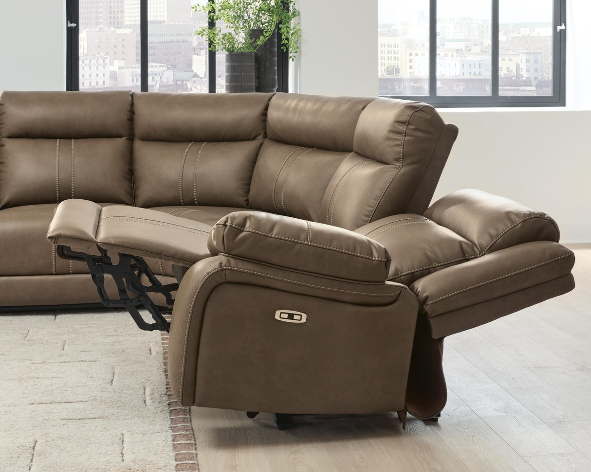 Max-Momentum Biscotti 7-Piece Power Reclining Sectional with Audio Consoles from Ashley - Luna Furniture