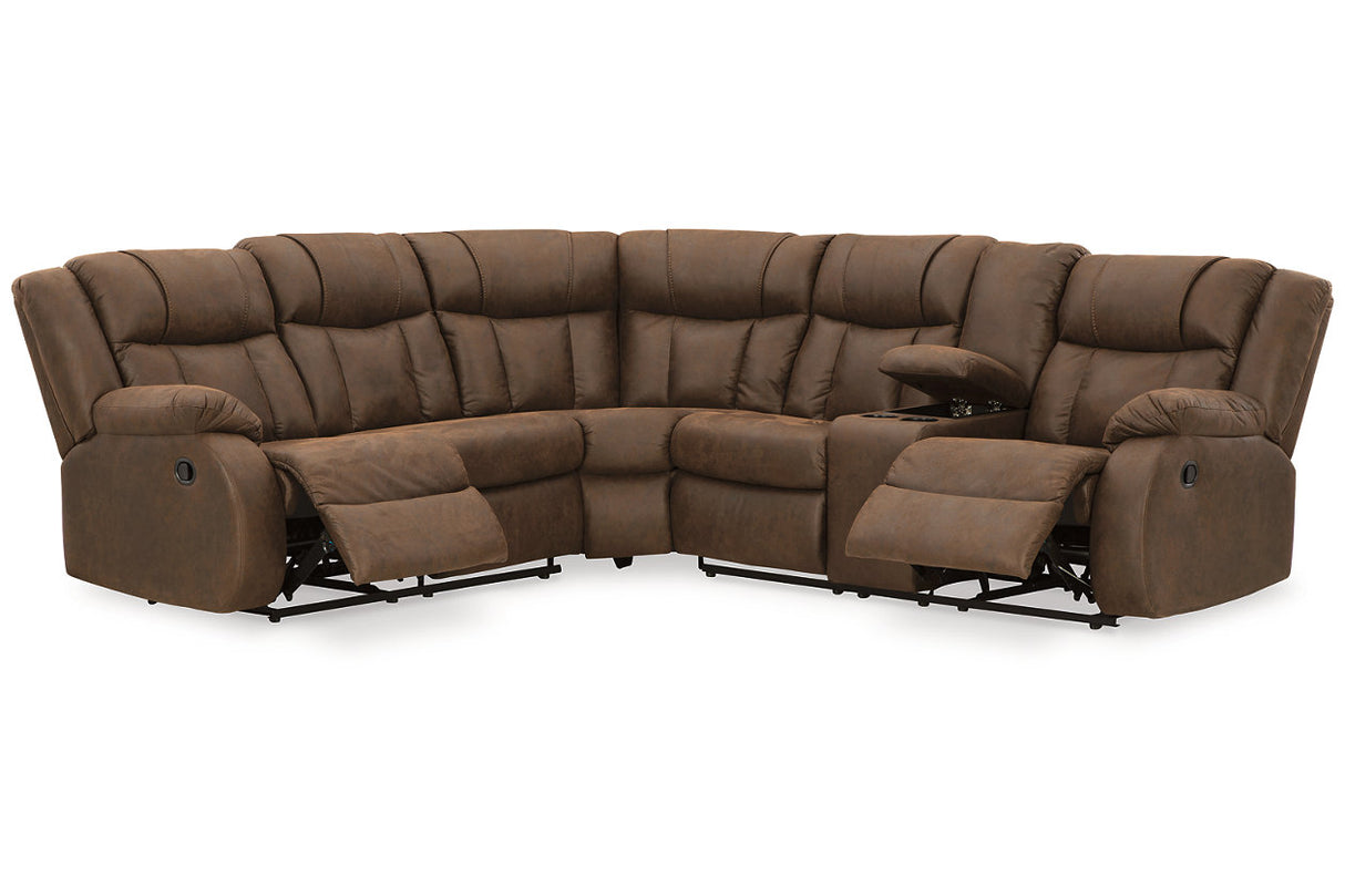 Trail Boys Walnut 2-Piece Reclining Sectional from Ashley - Luna Furniture