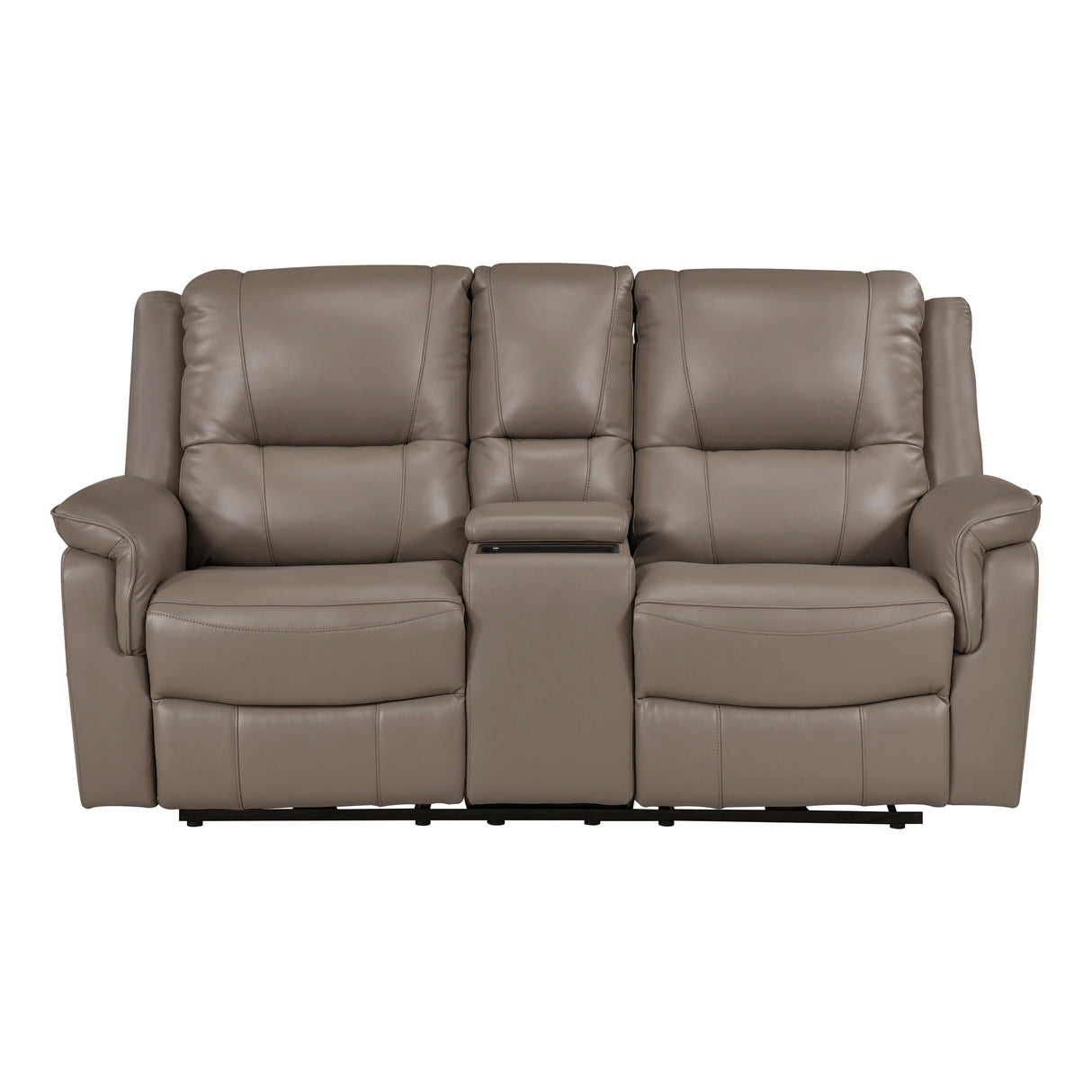 8301DTP-2PW Power Double Reclining Love Seat with Center Console, Hidden Arms Cup Holders, Charging Ports and Wireless Charger from Homelegance - Luna Furniture