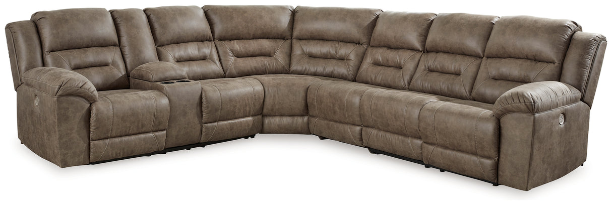 Ravenel Fossil 4-Piece Power Reclining Sectional from Ashley - Luna Furniture