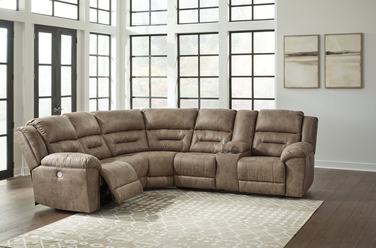 Ravenel Fossil 3-Piece Power Reclining Sectional from Ashley - Luna Furniture