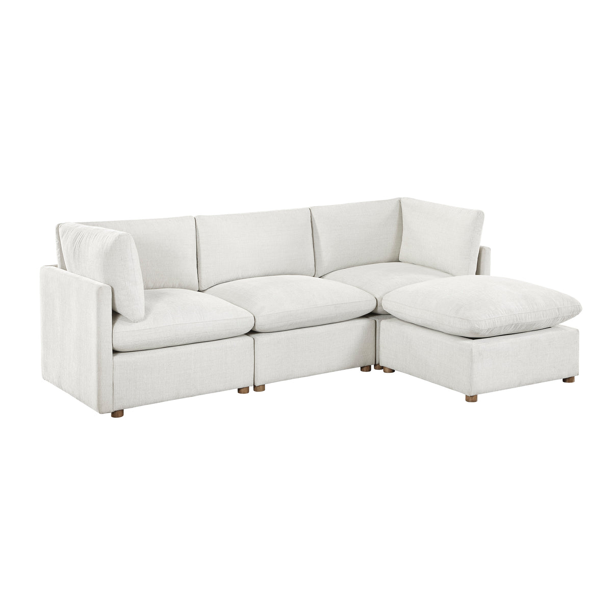 Annex Beige 4-Piece Chenille Modular Sectional with Ottoman from Homelegance - Luna Furniture