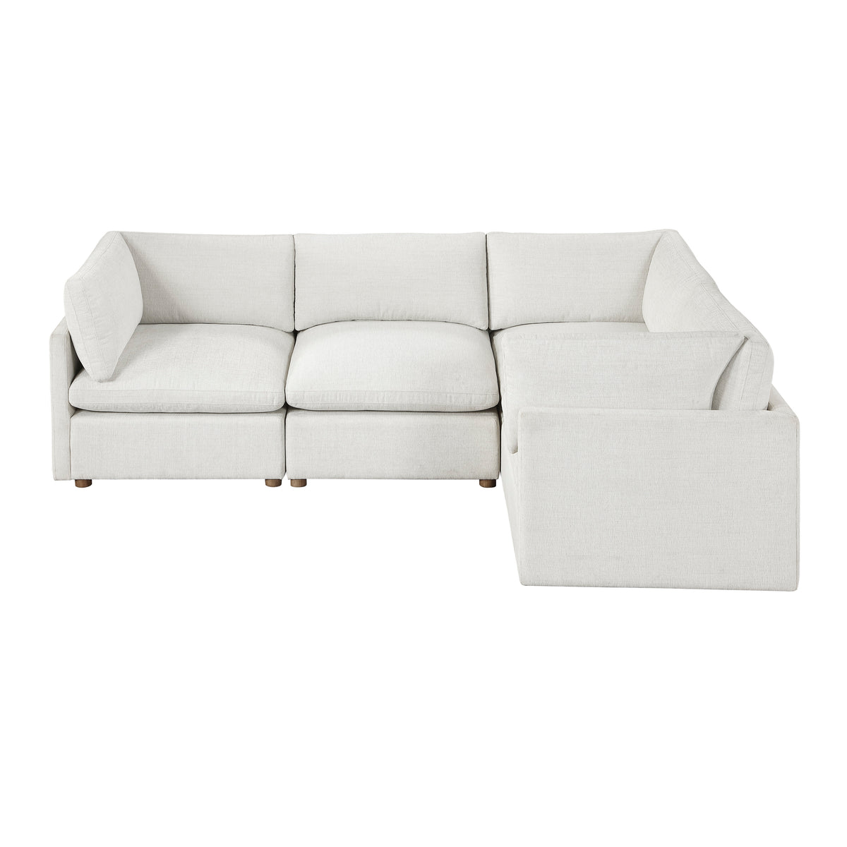 Annex Beige 5-Piece Chenille Modular Sectional with Ottoman and Reversible Cushions from Homelegance - Luna Furniture