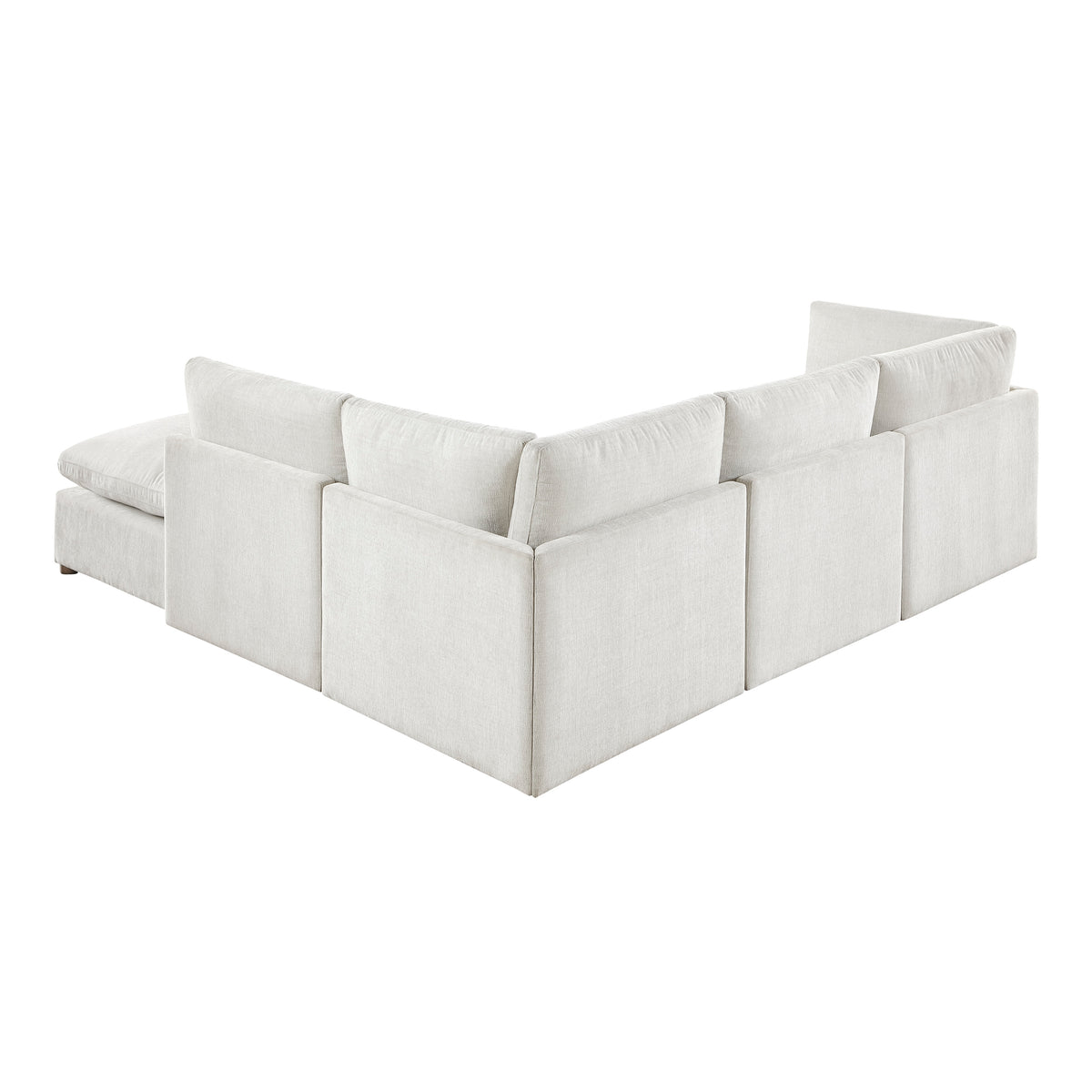 Annex Beige 5-Piece Chenille Modular Sectional with Ottoman and Reversible Cushions from Homelegance - Luna Furniture